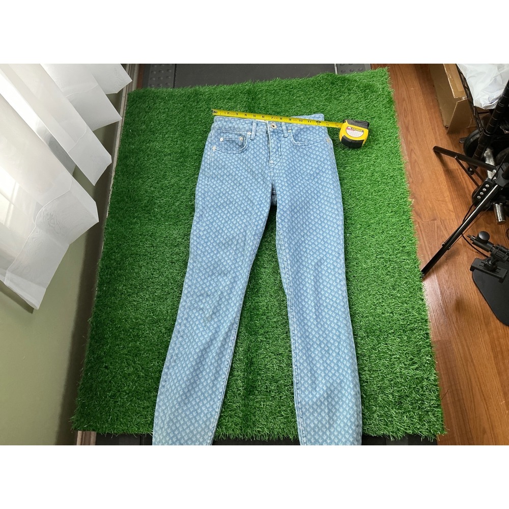 Vineyard Vines Womens Skinny Jeans Blue Patterned Whale Embroidered Size 25